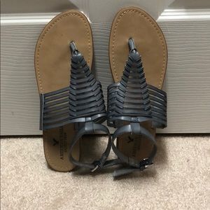 Gently worn American Eagle size 8 grey sandals